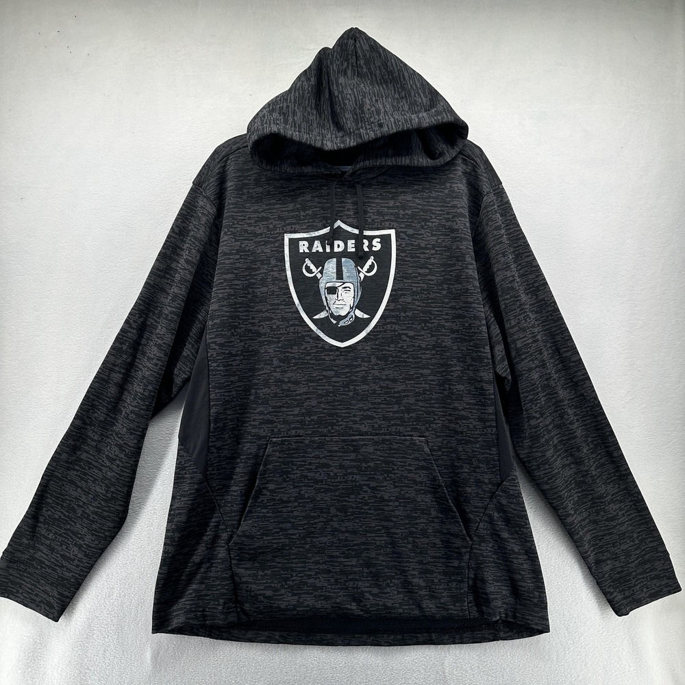 Adidas Hoodie Mens XL‎ Gray Climawarm Pullover Graphic Logo Thermal Sweatshirt